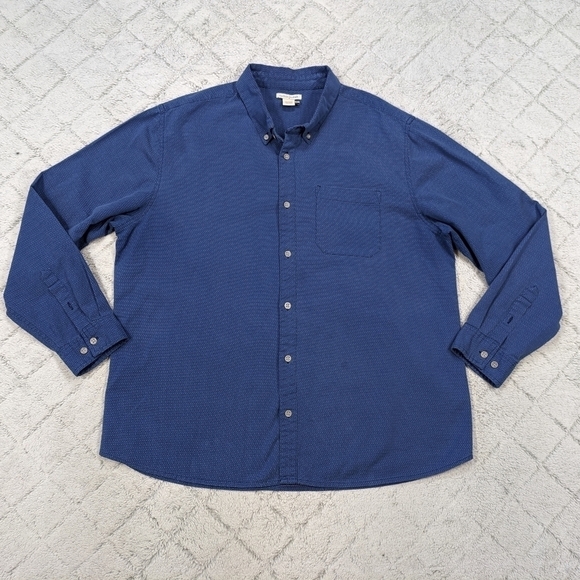 Carbon 2 Cobalt Shirt Men's XL Blue Dots Button Up Long Sleeve Cotton Collar  - Picture 1 of 7